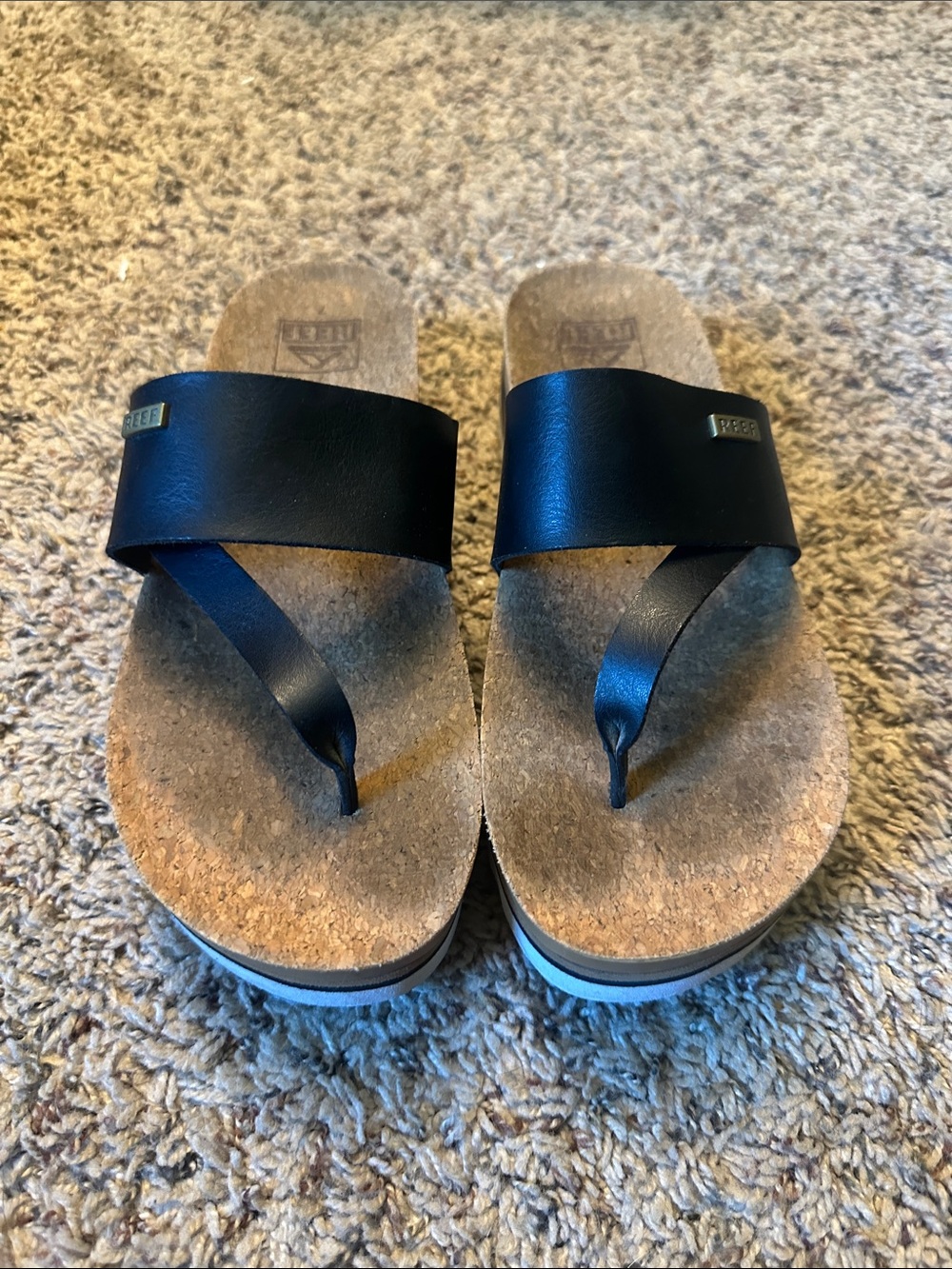 Reef Women's Black Cork Footbed Thong Sandals